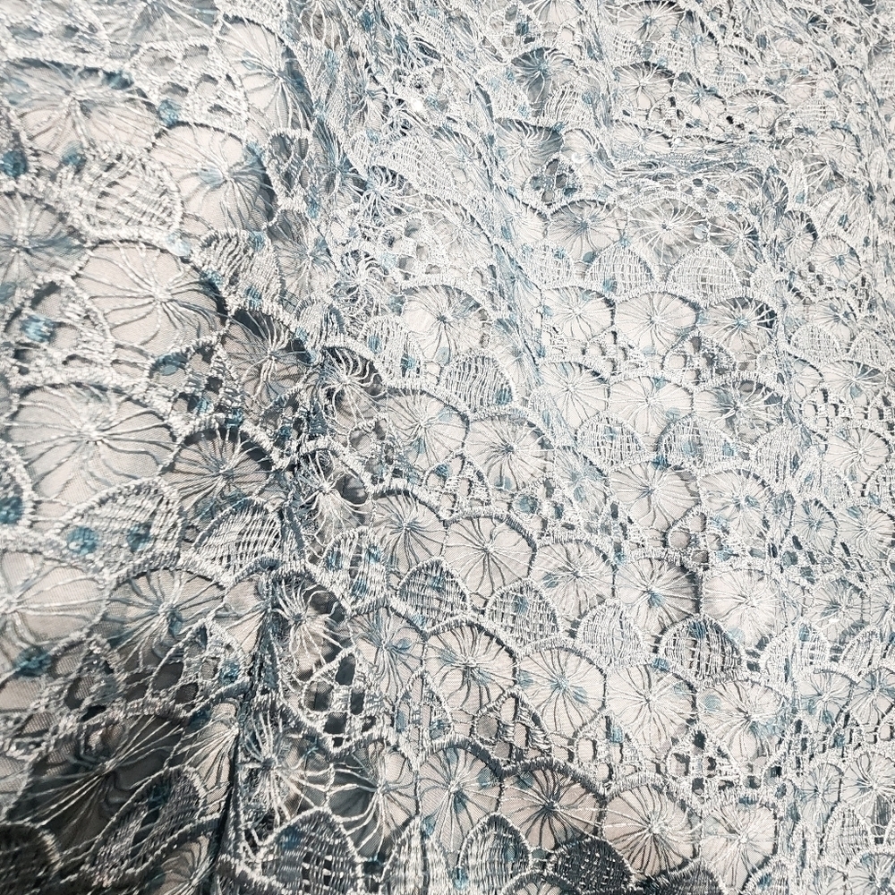 Adrianna Papell Blue Lace Mini Dress - Picture 4 of 14